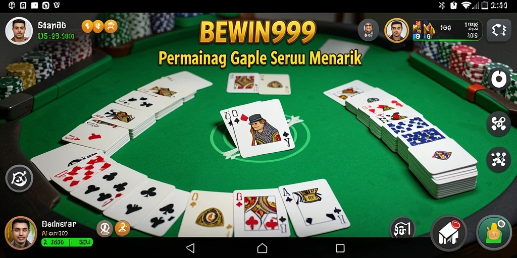 Screenshot utama BEWIN999 yang menunjukkan gameplay Gaple yang seru.