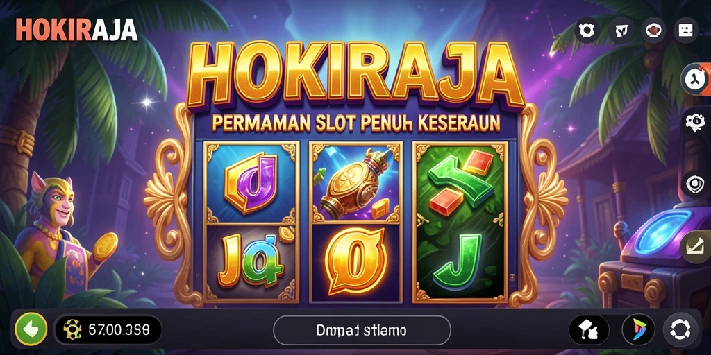 Gameplay seru HOKIRAJA dengan visual cantik dalam permainan Slot.