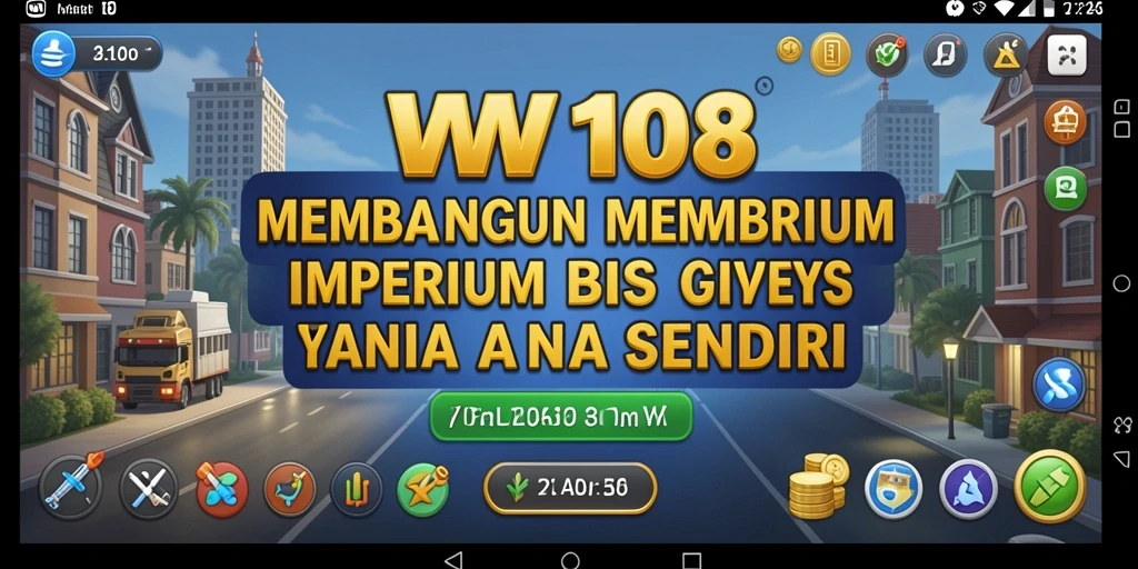 Tampilan gameplay VW108 yang menarik dan strategis dalam membangun bisnis.