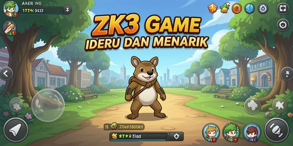 Screenshot gameplay Idle ZK3 yang menarik dan penuh warna.